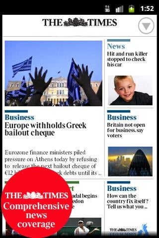 The Times of London now has an Android app