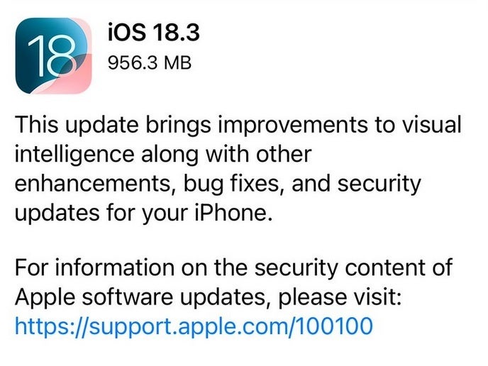 Apple releases iOS 18.3, the final stable version of the build.