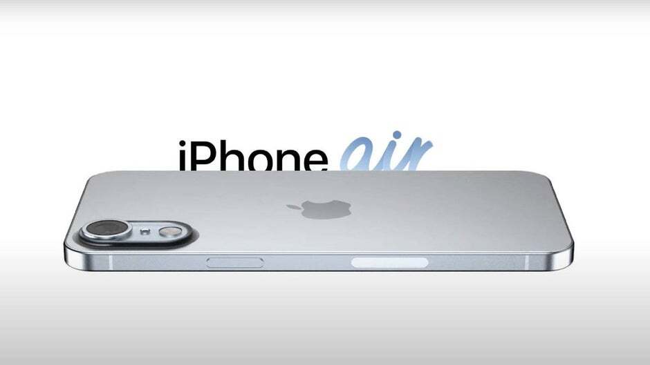 Um conceito de renderização do iPhone 17 Air. | Crédito da imagem - 4RMD - iPhone 17 Air and Galaxy S25 Edge para ser tornado muito espesso na chegada por essa beleza esbelta