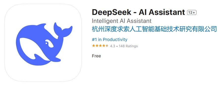 DeepSeek&#039;s placement at the top of the App Store&#039;s Free Apps list set off a huge tech sell off on Monday. | Image credit-Apple - Unlike Nvidia, Apple benefits from the emergence of Chinese AI app DeepSeek