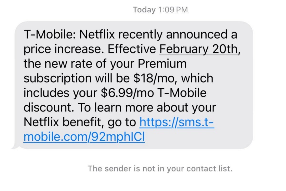 Confirmation of upcoming T-Mobile Netflix price changes