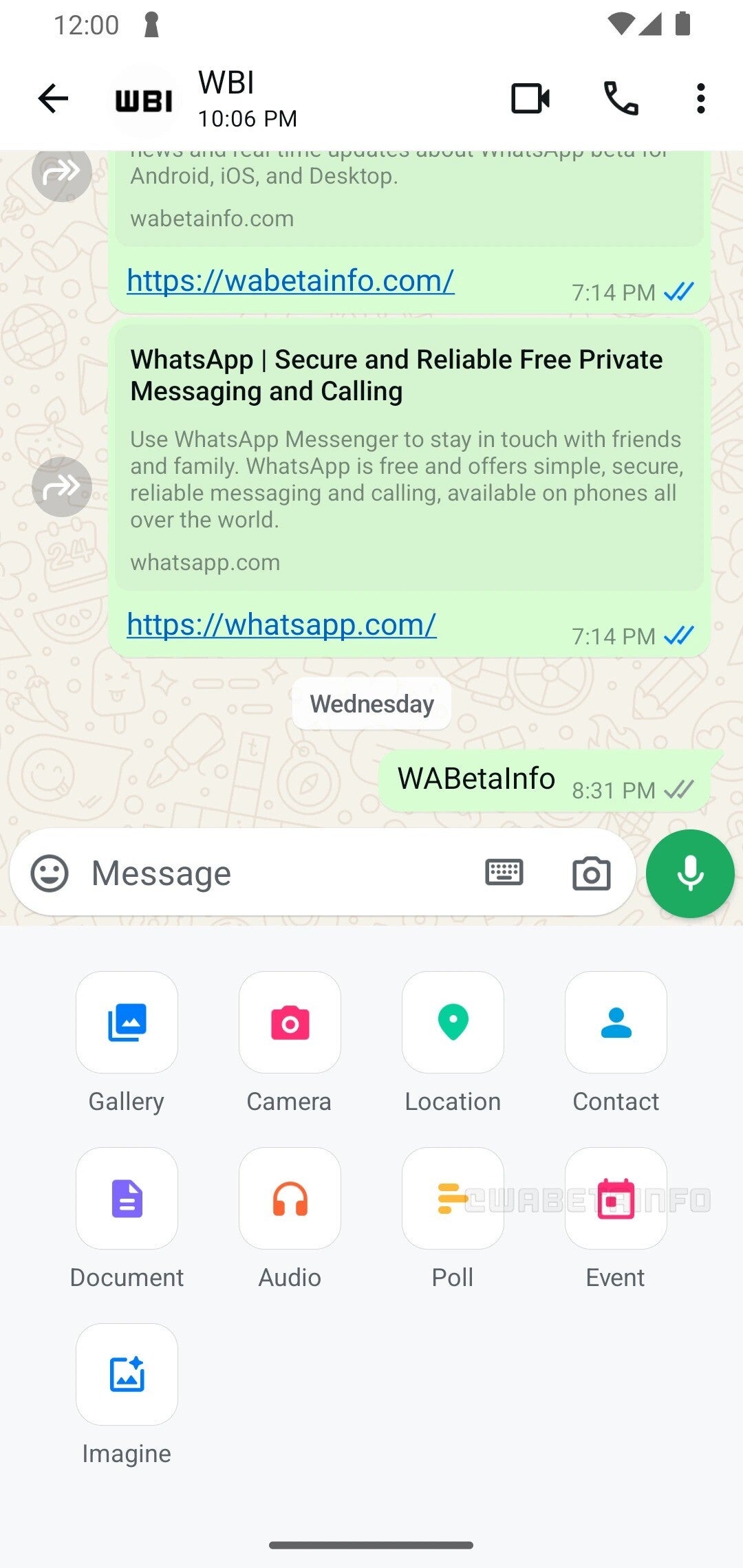 A screenshot of the WhatsApp app on a mobile device. 