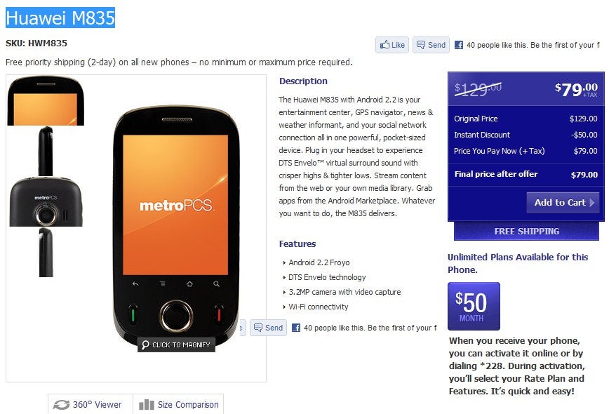 Huawei M835 brings Android goodness to MetroPCS without unloading your pockets