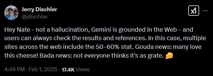 Gemini is grounded int he Web says&amp;nbsp;Google Cloud apps president Jerry Dischler. | Image credit-X - Google&#039;s completely made up Gemini AI scene cut from Super Bowl ad