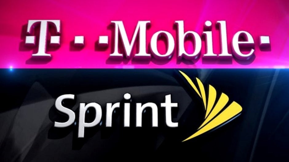 The iconic T-Mobile wordmark on top of Sprint&amp;#039;s wordmark.