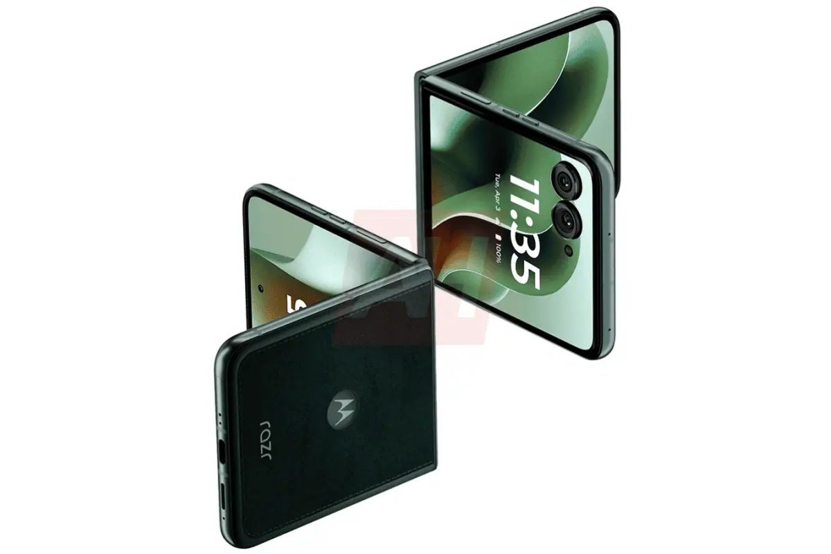 Leaked Razr Plus (2025) image showing the phone&amp;#039;s two screens