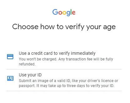 Google age verification