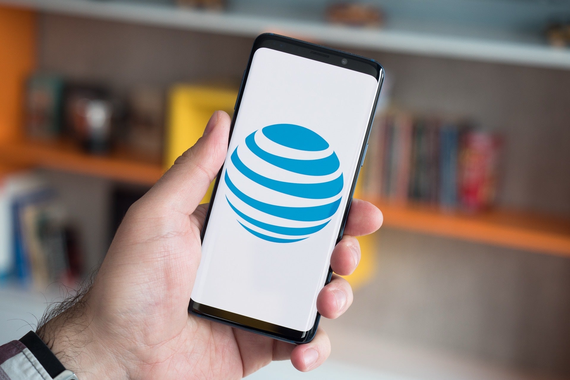 Image of a smartphone displaying the AT&amp;amp;T logo