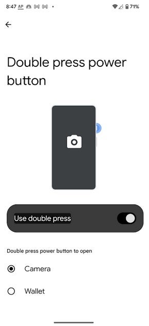 Google Wallet can be set to open with a double press of the power button.