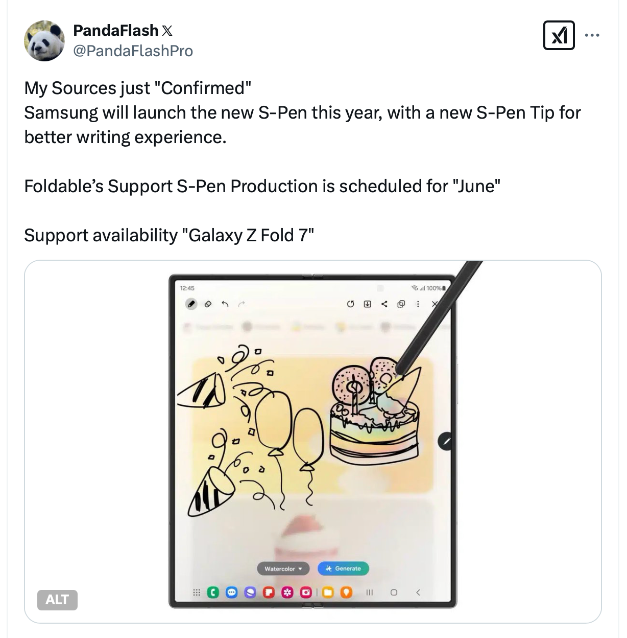 Image Credit - @PandaFlashPro on X - Galaxy Z Fold 7&#039;s most beloved feature might not be going anywhere after all