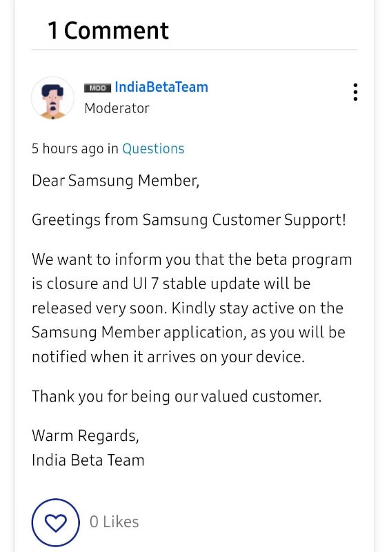 Samsung India forum screenshot