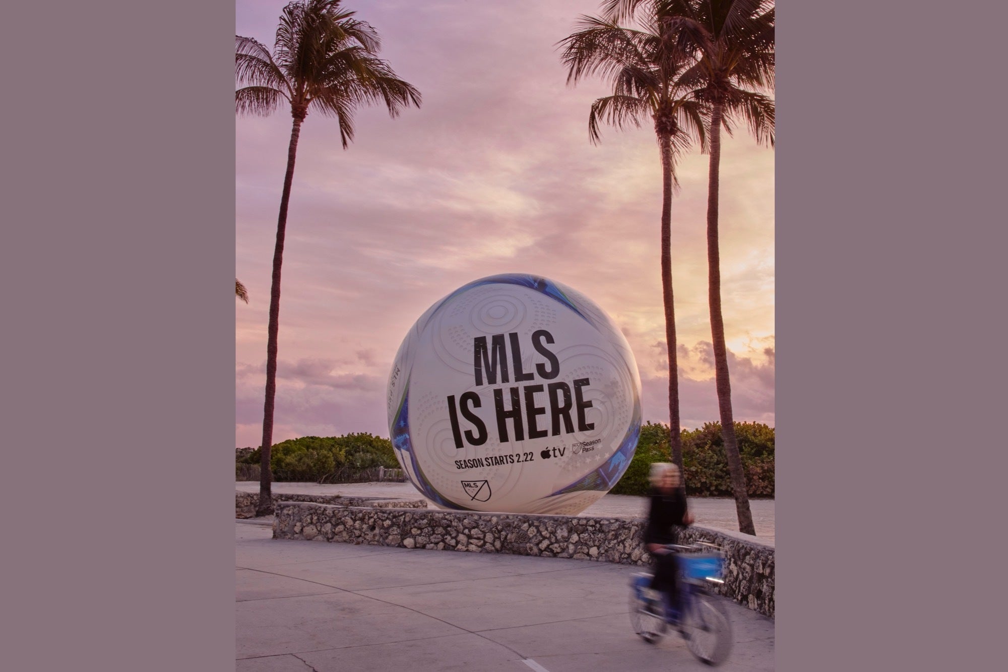 Image of a giant soccer ball in Miami