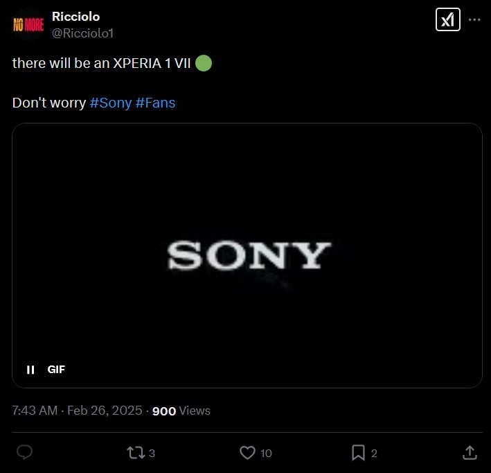 Leaker Ricciolo says that we should expect Sony to release the Xperia 1 VII. Image credit-X - Cue the Bee Gees: Sony Xperia line is rumored to be &quot;Staying Alive&quot;