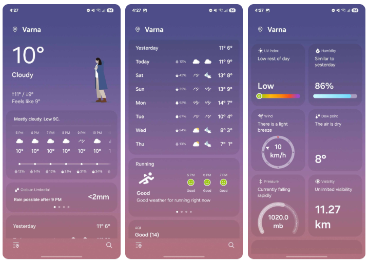 Weather comes with a more informative redesign. | Image credit – PhoneArena - One UI 7 open beta drops on these Galaxy phones in a matter of hours