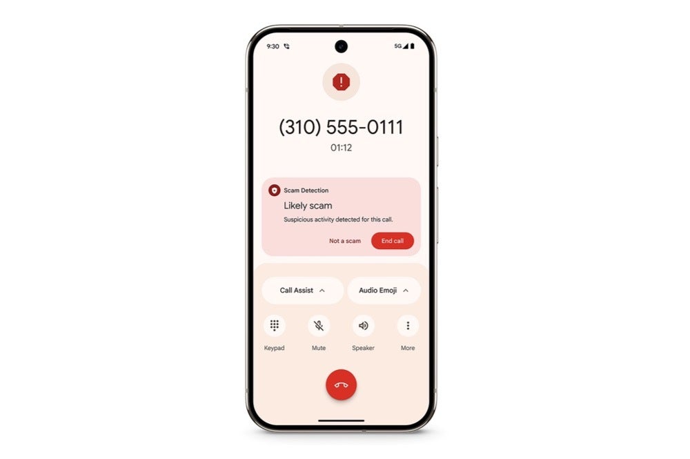 Screenshot of Phone by Google Scam Detection on Pixel 9 Pro