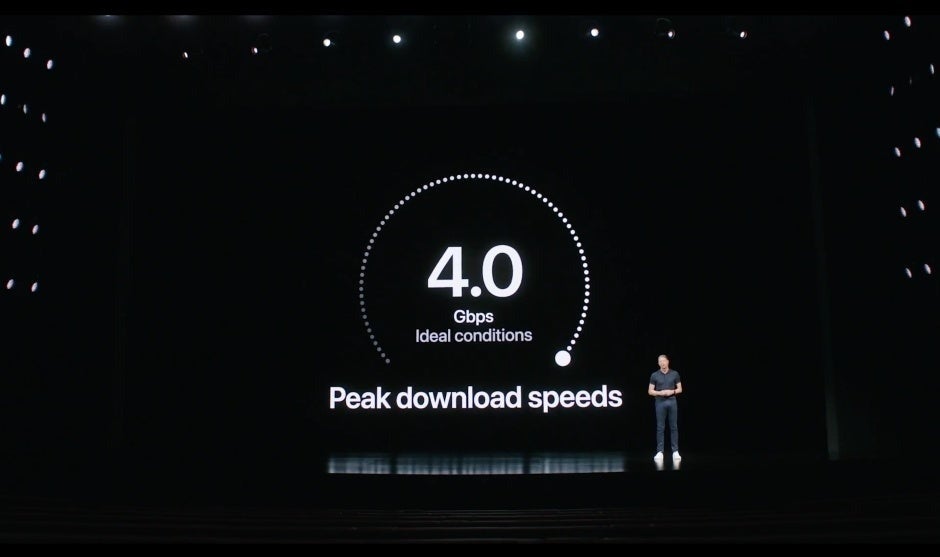 Apple presents the ideal 5G speeds during the iPhone 12 series announcement. | Image credit -- Apple - Apple’s iPhone 16e C1 modem is missing mmWave 5G—analyst explains why it makes sense