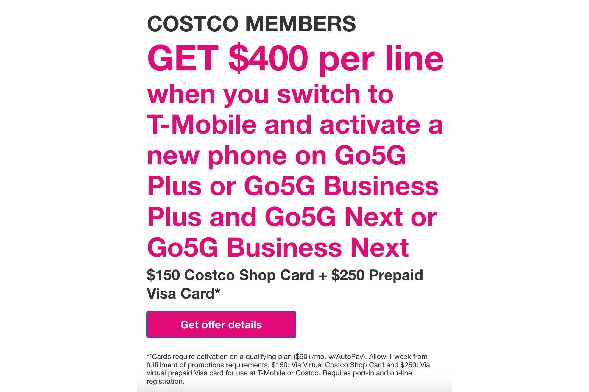 T-Mobile and Costco have a new deal for customers looking to ditch their current provider. | Image Credit - Costco - T-Mobile could very well buy your loyalty with its latest offer