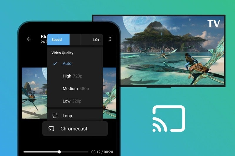 Image of Telegram&amp;#039;s new Chromecast feature in action