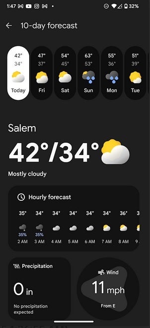 The Pixel Weather app. | Image credit-PhoneArena - Whether you like it or not, changes are coming to the Pixel Weather app