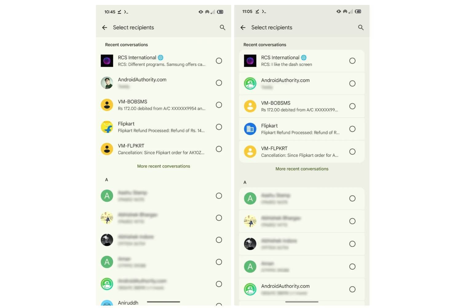 The&amp;nbsp;forward message screen might be updated. | Image Credit - Android Authority - Google Messages group conversations are about to become so much merrier