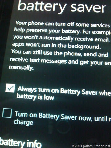 WP7 Mango to include Battery Saver setting
