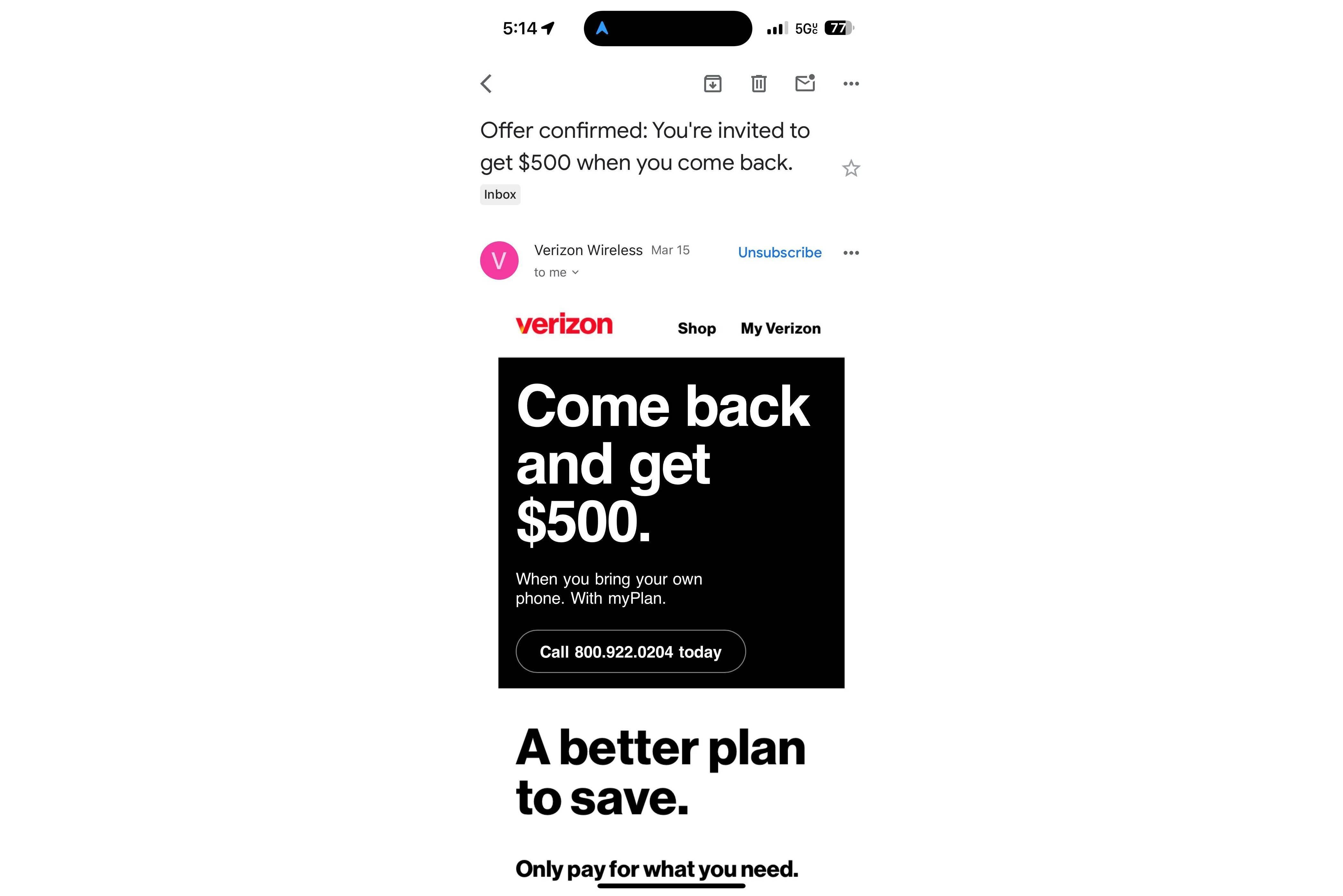 Verizon T-Mobile switch offer