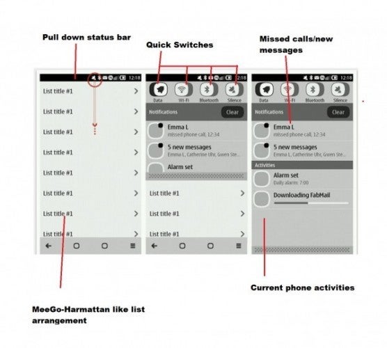 Symbian Belle UI lists remind of the Nokia N9 interface - Symbian Belle getting a whiff of the Nokia N9 MeeGo Harmattan interface