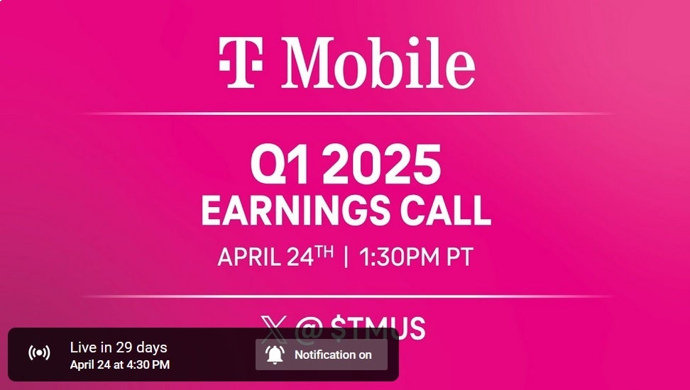 You can view the Q1 earnings call during the livestream on April 24th. | Image credit-PhoneArena - T-Mobile announces the date and time of its Q1 earnings release and conference call