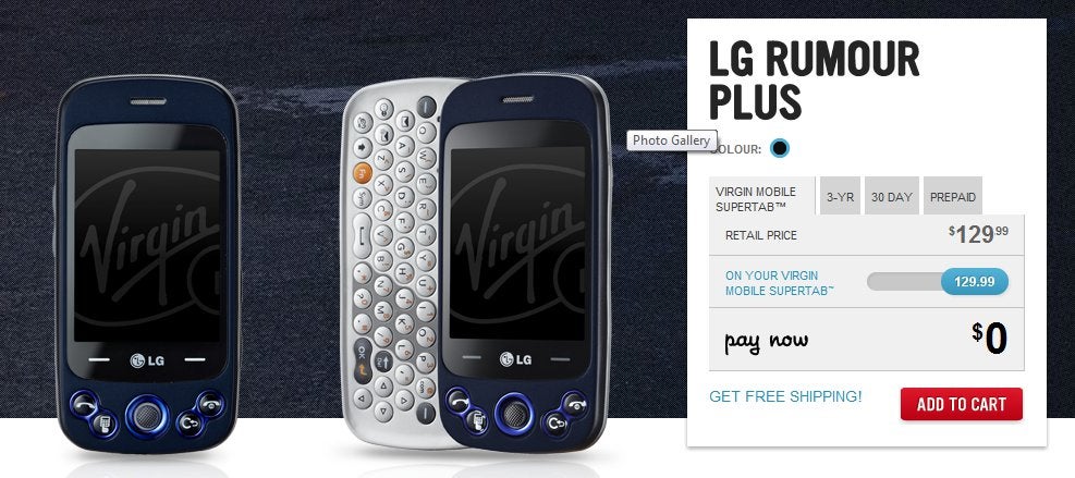 Virgin Mobile Canada brings the LG Rumor Plus to its lineup for $130 no-contract