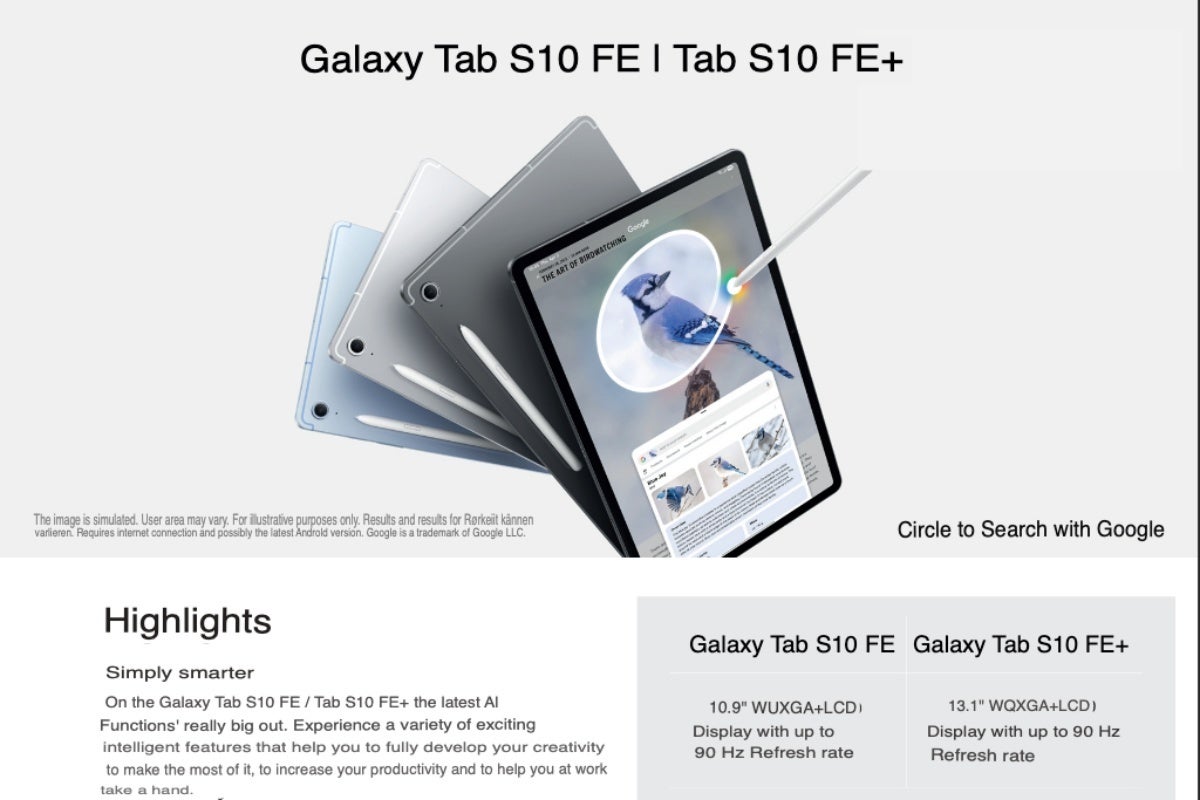 The Tab S10 FE and Tab S10 FE Plus are virtually guaranteed to stick with LCD screens now. | Image Credit --&amp;nbsp;Arsène Lupin on X - Even more Galaxy Tab S10 FE and Tab S10 FE+ info has leaked ahead of the two&#039;s launch