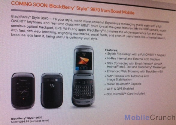 The BlackBerry Style 9670 is coming to Boost Mobile - Boost Mobile getting some Style with the BlackBerry 9670