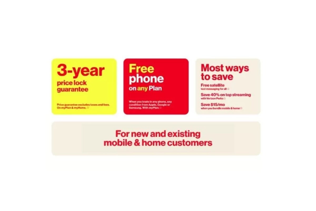 Verizon price lock guarantee and other offers