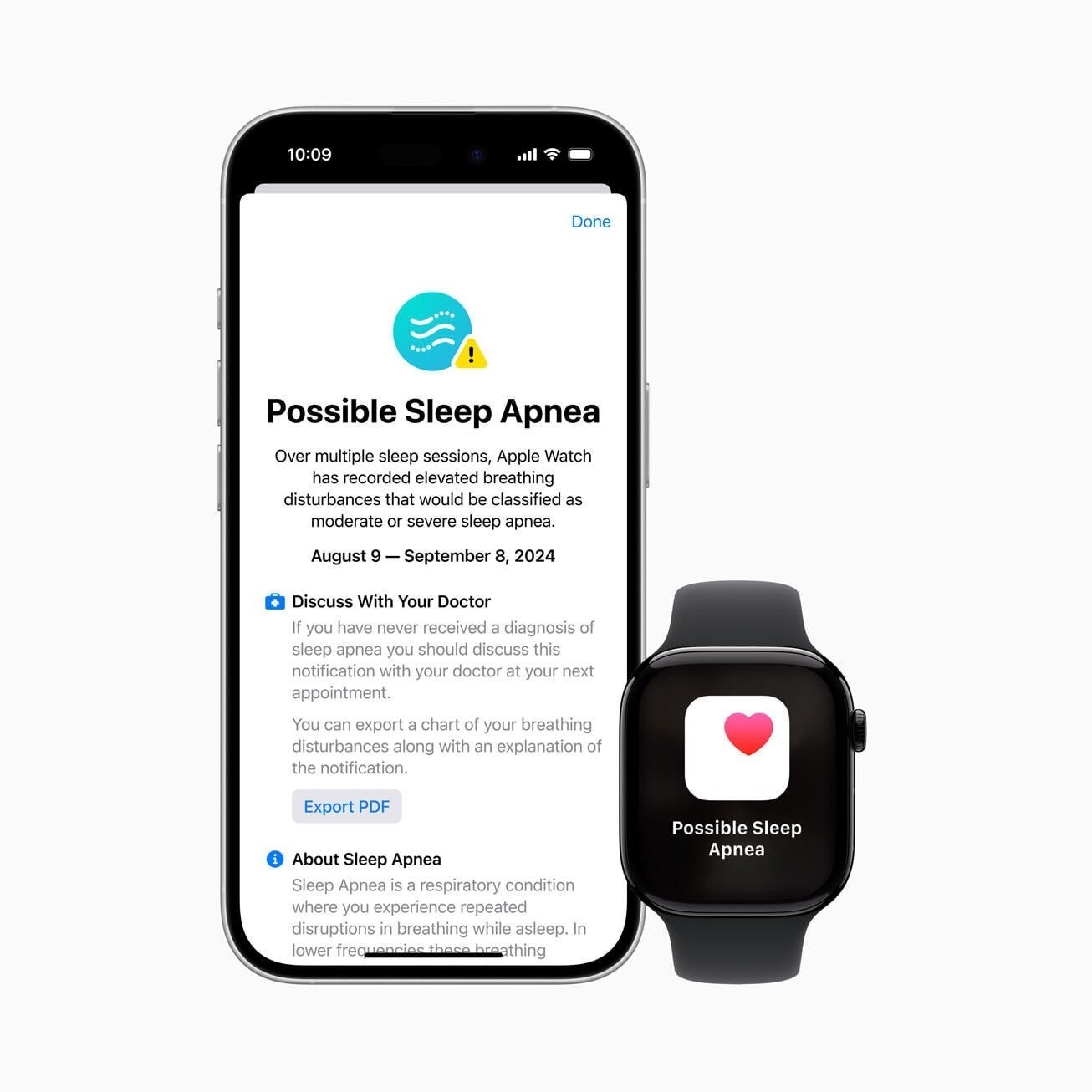 WatchOS 11 brought Sleep Apnea warnings to the Apple Watch. | Image Credit – Apple - Smartwatch Health Statistics Explained