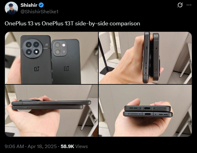 Image source – X - The OnePlus 13T leaks harder in the flesh, now in the compact company of Vivo, Oppo rivals