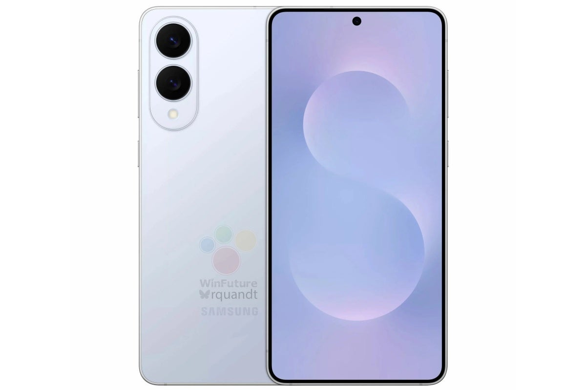 Leaked Samsung Galaxy S25 Edge image in light blue