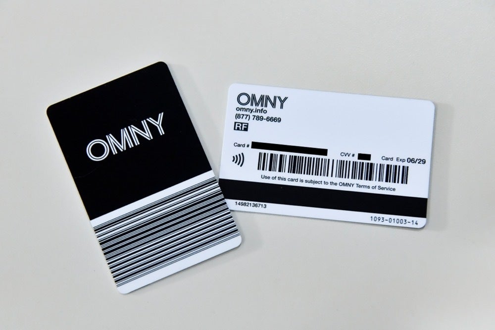 An image of physical OMNY transit cards