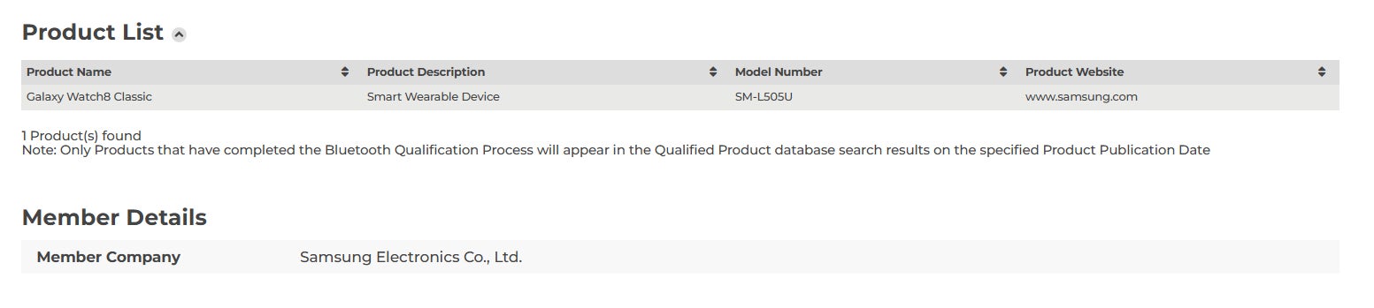 Samsung Galaxy Watch 8 Classic listing