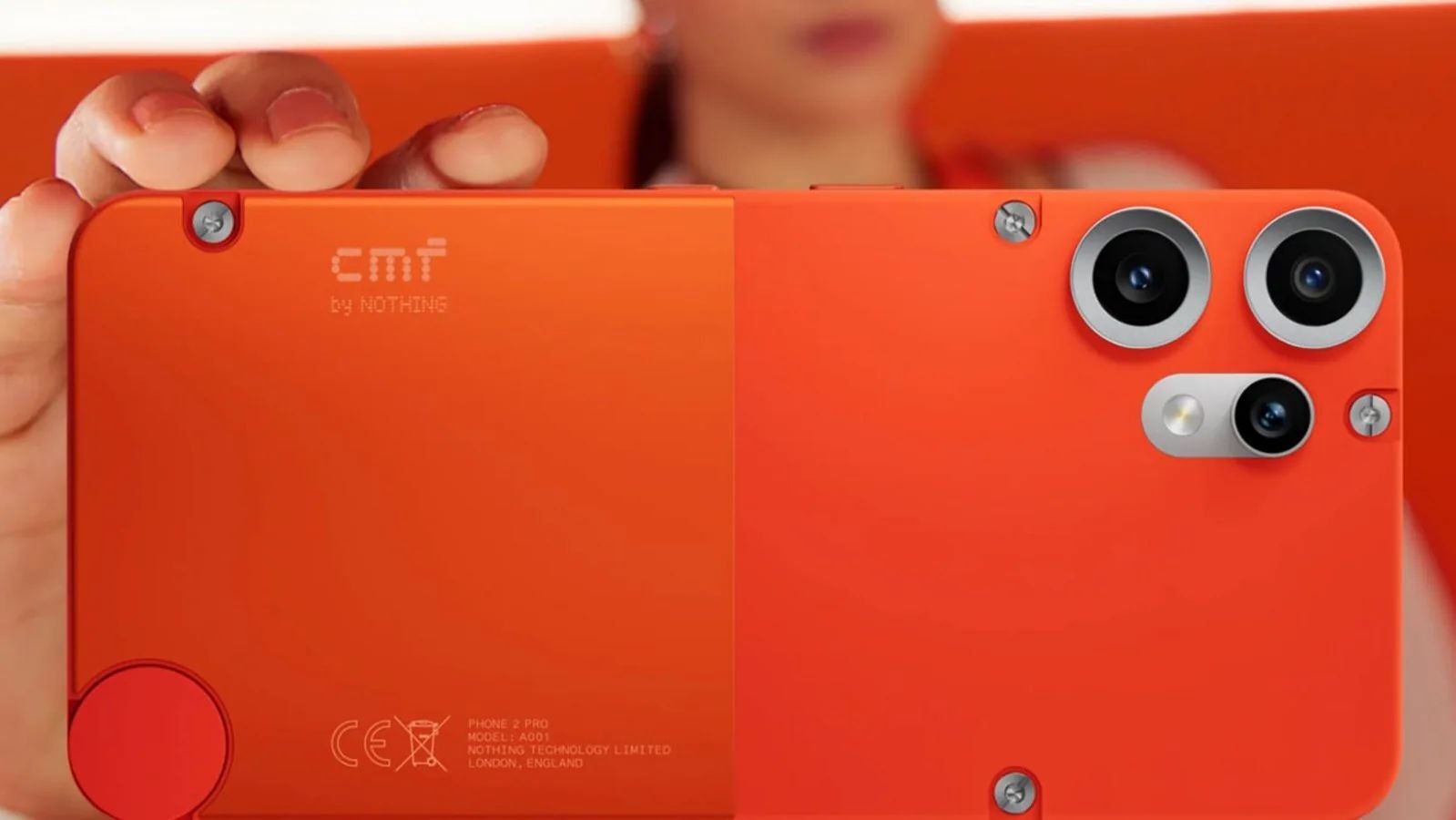 CMF Phone 2 Pro in orange closeup