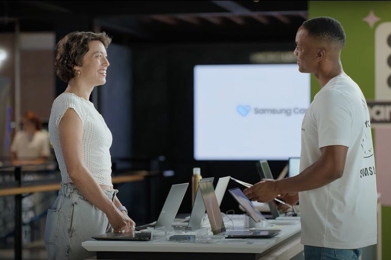 Imagem de um centro de reparo de cuidados com Samsung