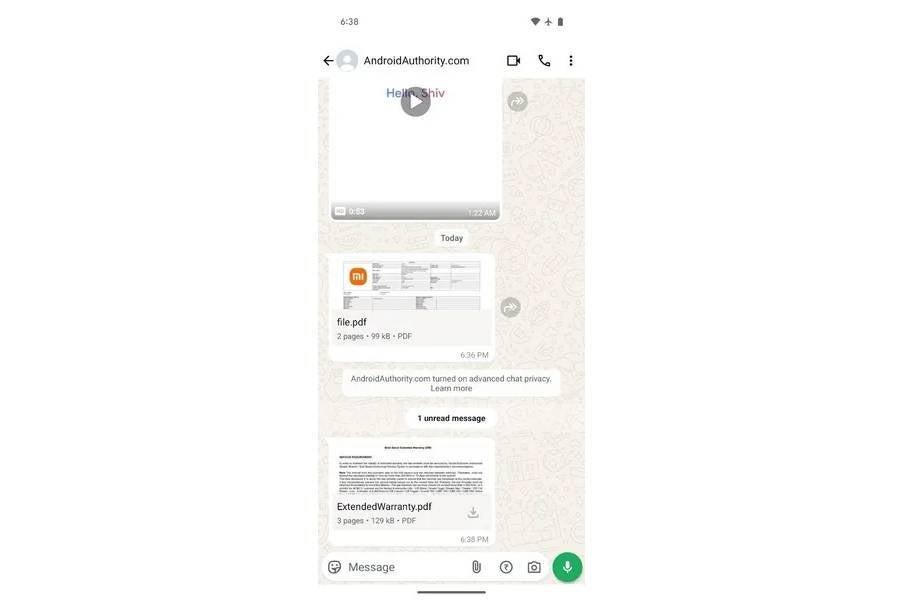 Mensagens do Google PDF