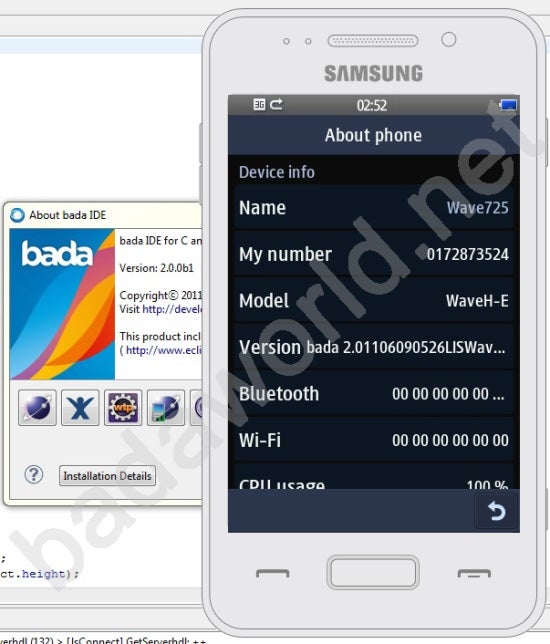 The Samsung Wave 725 leaked from the bada 2.0 SDK - Samsung Wave 725 leaks out of the bada 2.0 SDK