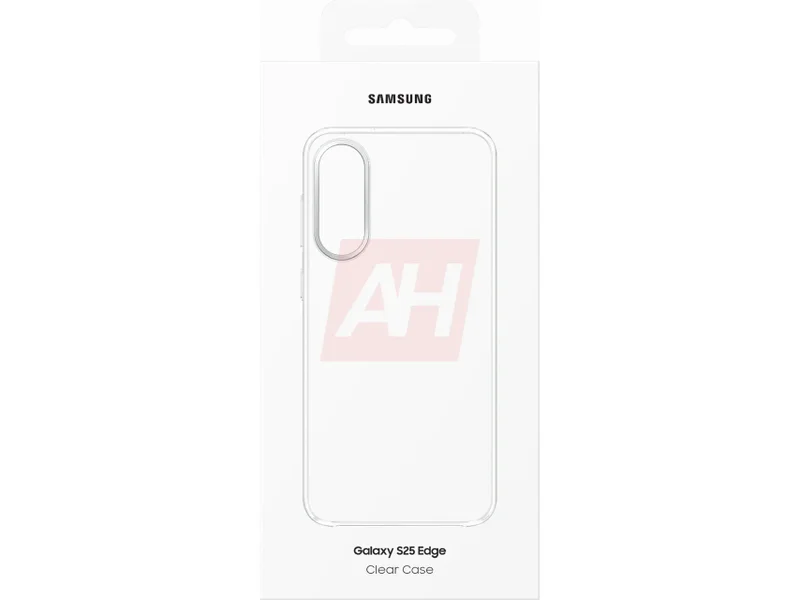 Leaked renders of the official clear cases for the Galaxy S25 Edge