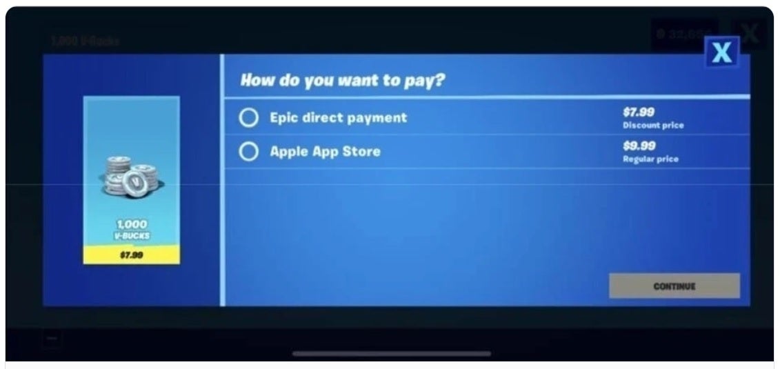 Including this link to Epic's own app payment system led Apple to toss the game out of the App Store. | Image credit-Epic Games - An "epic" comeback is in the making as Fortnite is returning to the App Store