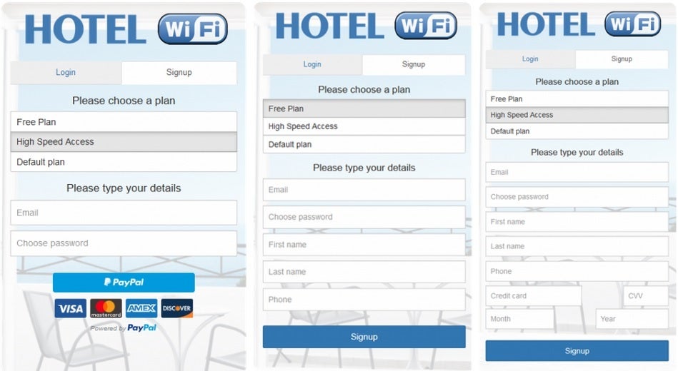 Examples of Wi-Fi access forms. You might be able to fill out one on your iPhone and have the completed form synced to other devices. | Image credit-StartHotspot - Apple could give iPhone, iPad, Mac users a time-saving feature for faster Wi-Fi access