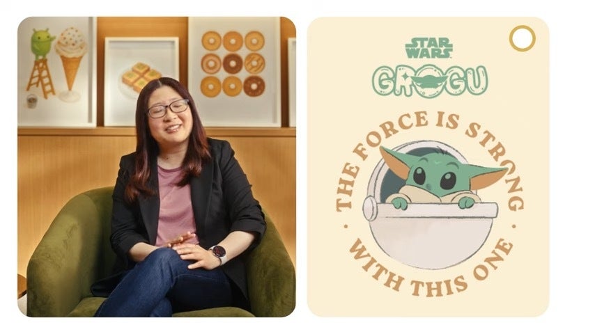 Image of the upcoming Pixbee Grogu-themed tag