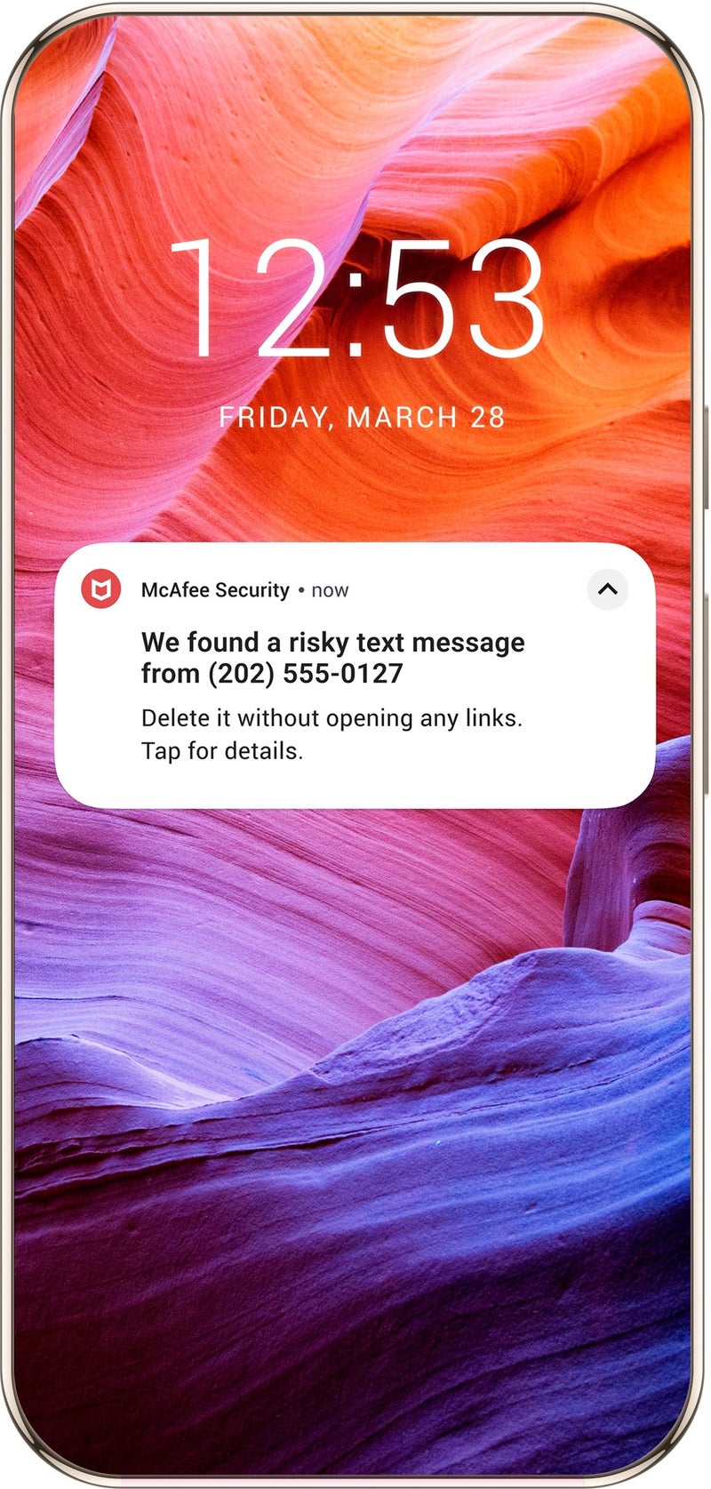 Screenshot of the McAfee Scam Detector features