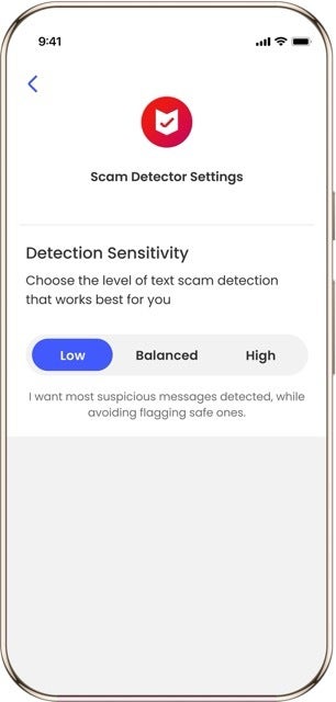Screenshot of the McAfee Scam Detector features