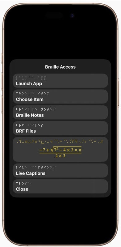 Braille Access for iPhone. | Image credit-Apple - Apple announces new iPhone, iPad, Mac accessibility features for iOS 19