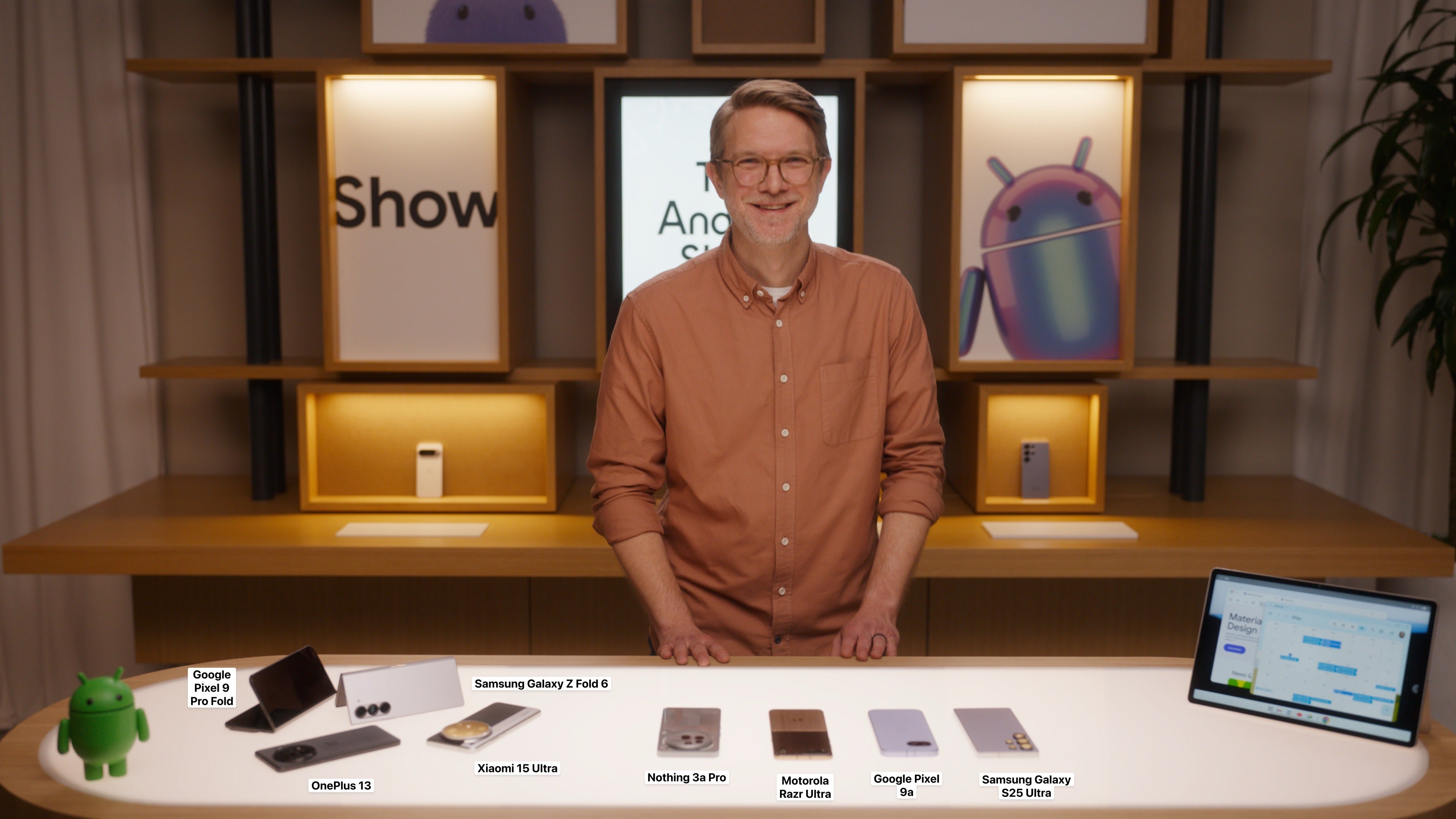 Image of Dieter Bohn, Director of Product Narrative at Google, showing the latest Android Phones