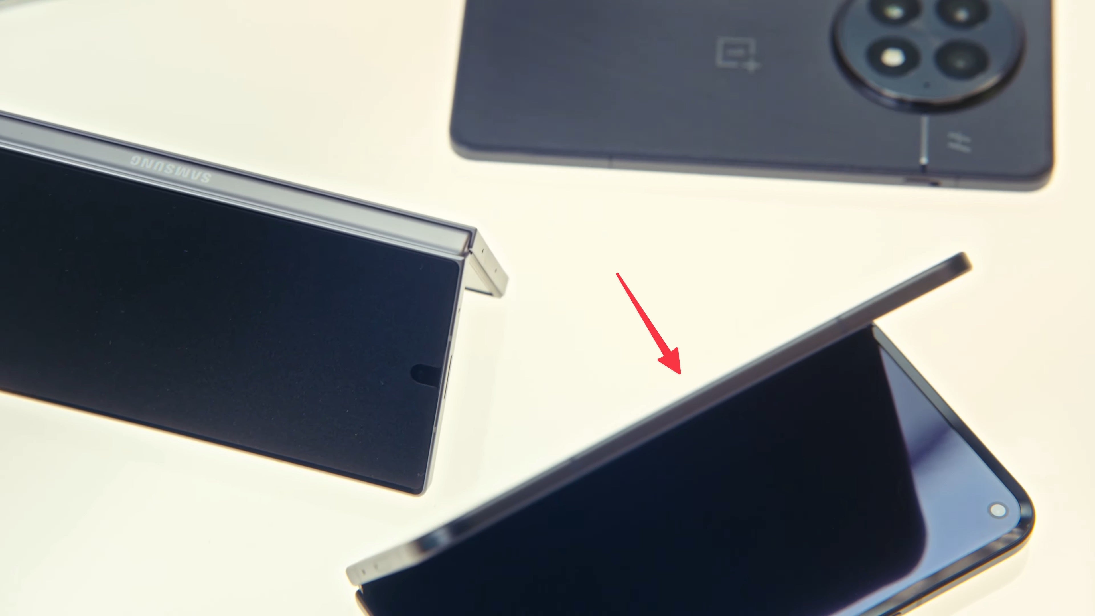 Screenshot of the Google Pixel 9 Pro Fold displayed alongside other Android phones by Dieter Bohn on the Android Show